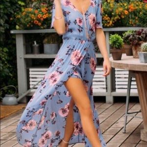 Francescas Kinsley Floral Wrap Maxi Romper